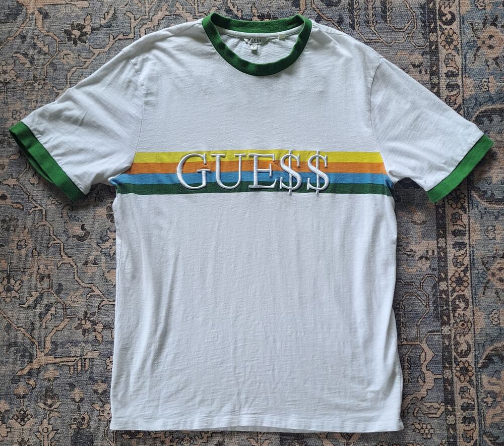 Guess x A$AP Rocky Originals Ringer Collab Embroidered ASAP Tee Size L Large - Picture 1 of 5